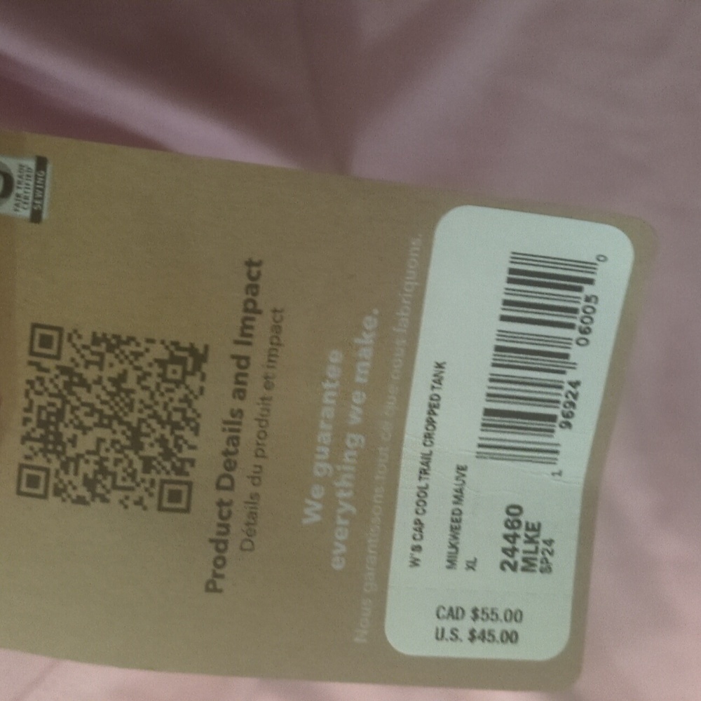 Patagonia Milkwheed Muave Cool Trail Capilene Tank Size XL - Picture 4 of 5